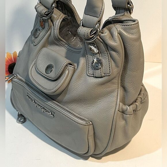 Marc by Marc Jacobs Elegant Gray Leather hobo Handbag hobo shoulder bag - Picture 3 of 12